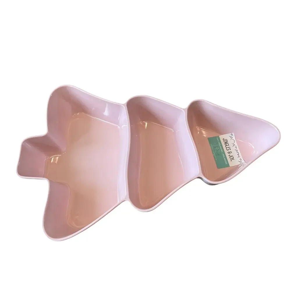 Jingles & Joy Pink Christmas Tree 3 Section Server Tray 20